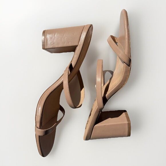 Lulu’s Nude Strappy Block Heel Sandals Women’s Size 11 Open Toe Dress Shoes - Picture 6 of 9